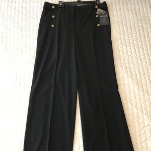 Zac & Rachel Wide Leg Nautical Sailor Pants Black